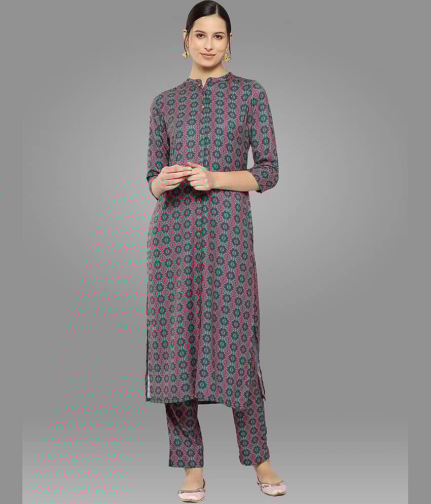 Janasya - Multicolor Straight Polyester Women's Stitched Salwar Suit ( Pack of 1 )