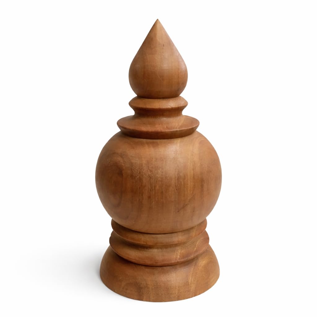 Unpolished Wooden Temple Kalash for Top � 3 Inch Width � 6 Inch Height � Big Size � Handcrafted Pooja Mandir Kalash for Home � Mandir Kalash Top � ???