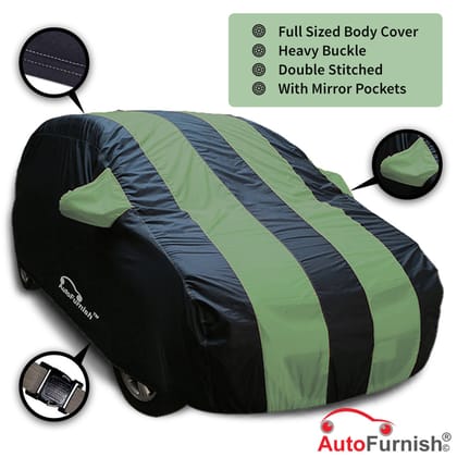 Toyota Etios Car Body Cover, Heat & Water Resistant with Side Mirror Pockets (ARC Series)-Arc Green