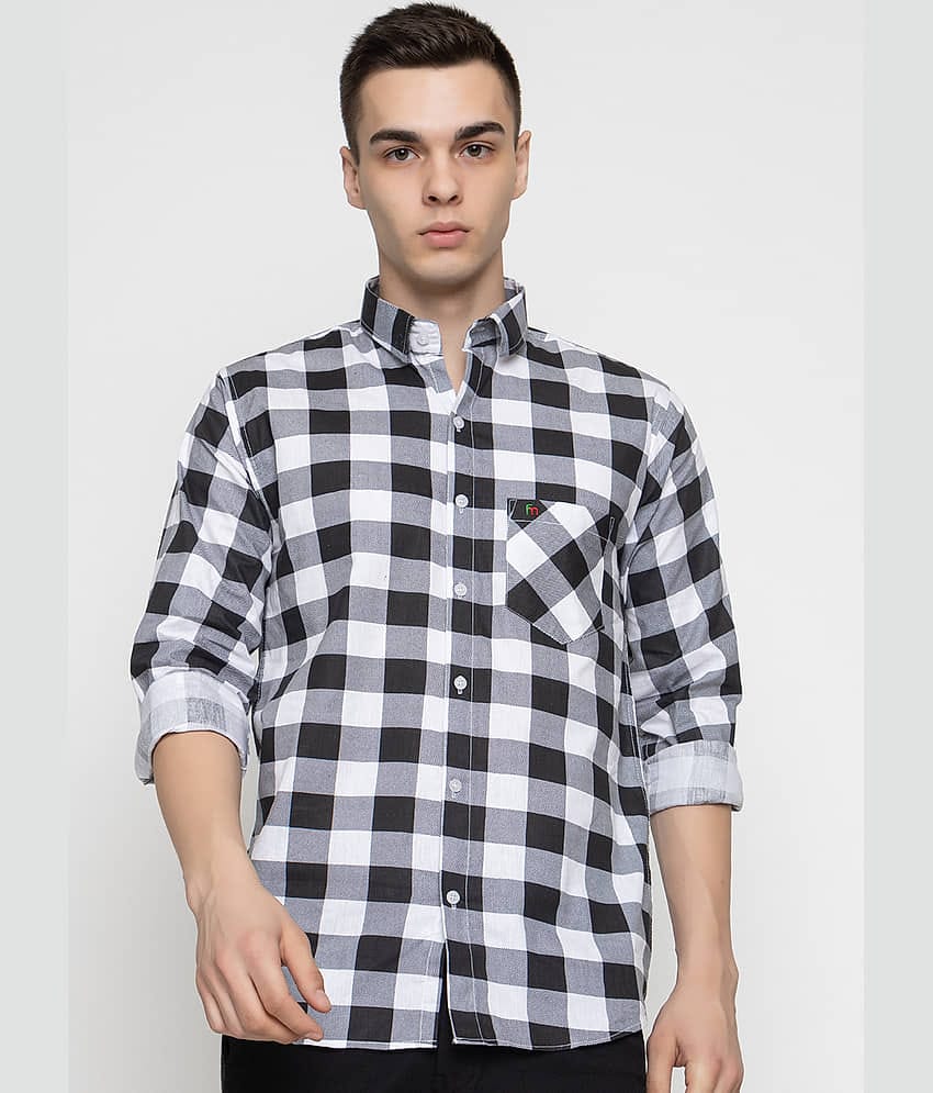 MODERNITY Cotton Blend Regular Fit Checks Full Sleeves Men's Casual Shirt - Black ( Pack of 1 )