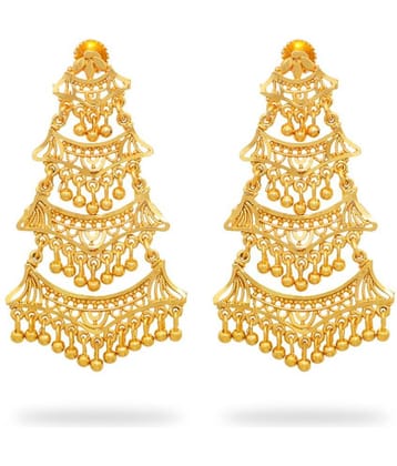LUV FASHION Golden Chandbalis Earrings ( Pack of 1 )