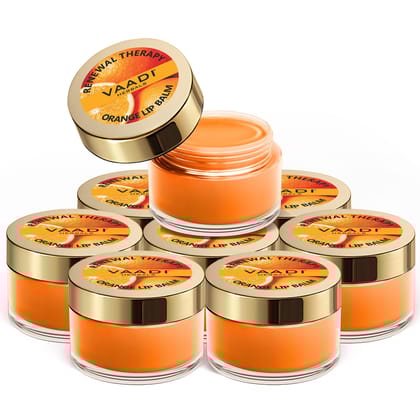 Vaadi Herbals Lip Balm, Orange and Shea Butter, 10gms x 8 Vaadi Herbals Lip Balm, Orange and Shea Butter, 10gms x 8 - Orange / 10 g (Pack of 1)