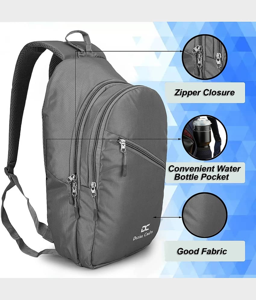 Dezire Crafts 15 Ltrs Polyester Backpack *For Men & Women ( Grey )