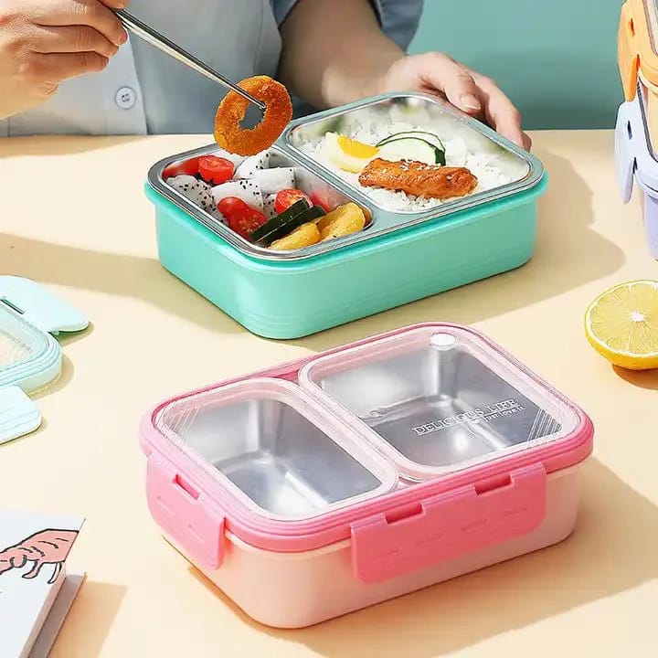 Stainless Steel Lunch Box, Leakproof Bento Box for Kids and Adults, BPA-Free, Microwave and Dishwasher Safe, Pink