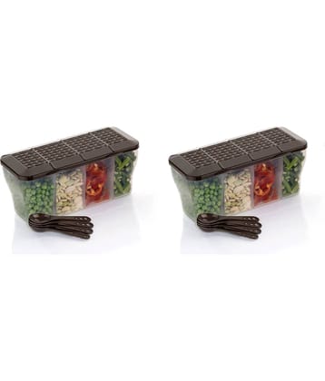 FIT4CHEF Fridge Storage Box PET Brown Utility Container ( Set of 2 )