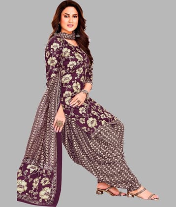 shree jeenmata collection Women Cotton Unstitched Dress Material ( Purple )