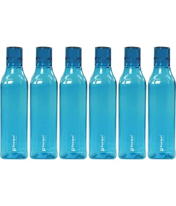PearlPet Cubic-1000ml Grey Plastic Water Bottle 1000 mL ( Set of 6 )