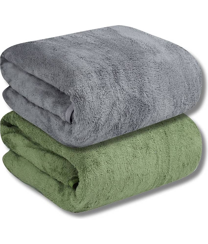 FEZORA Pack of 2 Microfibre 500 -GSM Bath Towel ( Multicolor )