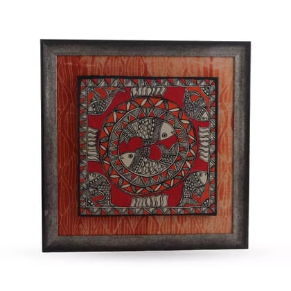 Tisser Madhubani Painting Wall Frame Ghicha (Tussar) Silk