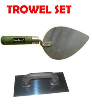 EmmEmm Plastc Handle Plastering Trowel Set (Kandi & Gurmala) for Gardens & Homes