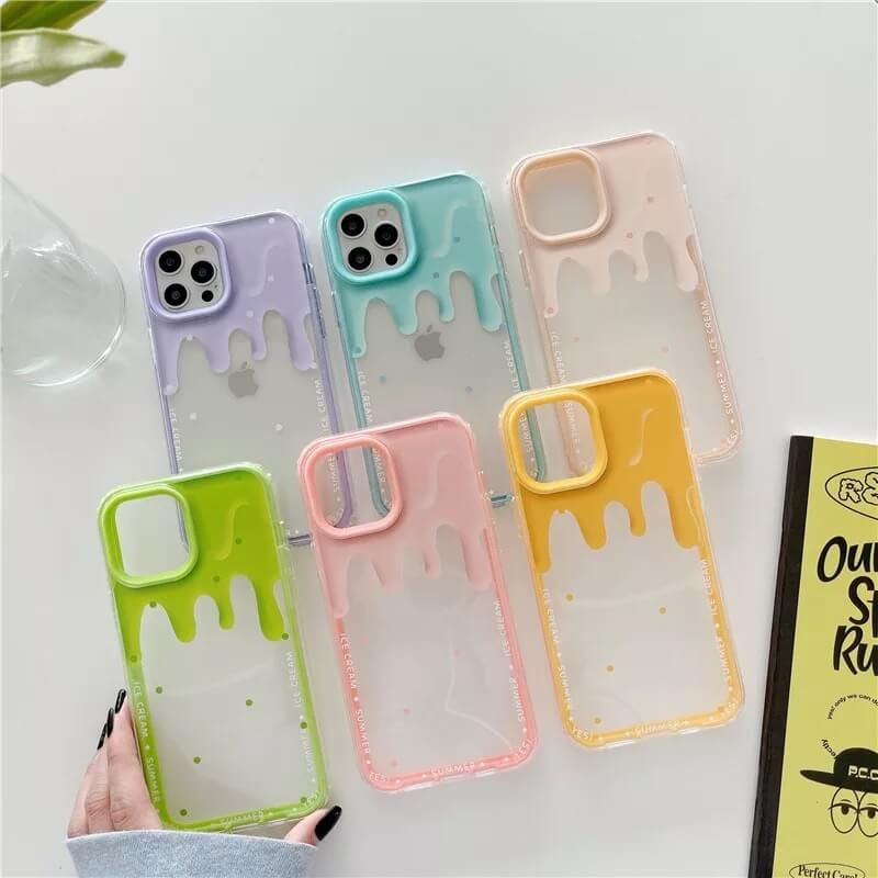 Melting Ice Cream iPhone Phone Case Cover-iPhone 11 / Pink