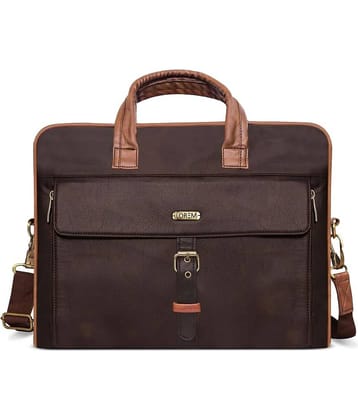 Lorem Brown Faux Leather Office Bag
