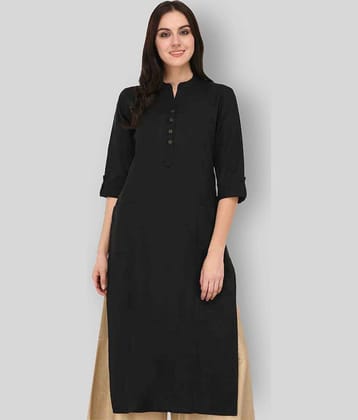 Pistaa - Black Cotton Women's Straight Kurti ( Pack of 1 )
