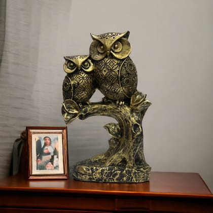 Owl Statue, Idol, Figurine, Showpiece for Money, Wealth, Good-Luck & Wisdom H- 26 cm-Poly Resin