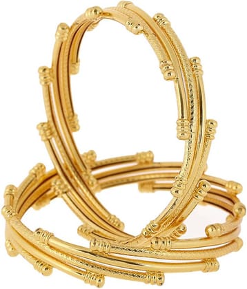Zeneme Traditional Ethnic One Gram Gold Plated Designer Bangle for Women & Girls