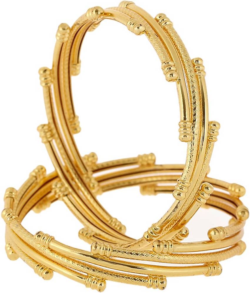 Zeneme Traditional Ethnic One Gram Gold Plated Designer Bangle for Women & Girls