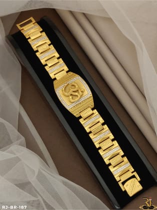 High quality finishing men's fashion design Om  Logo bracelet RJ-BR-187