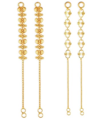 1gram gold Plated Kanchain Ear chain earcuff Ear to Ear Combo for Women & Girls - Golden