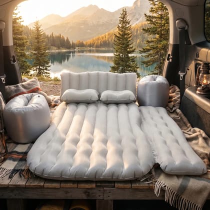 Portable Car Air Mattress Bed Set with 2 Pillows and Air Pump Inflatable Back Seat Travel Bed for SUV & Sedan Portable Car Air Mattress Bed Set with 2 Pillows and Air Pump Inflatable Back Seat Travel Bed for SUV & Sedan