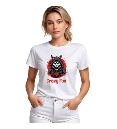 Women's Polyester Solid Printed Round Neck Half Sleeve T-Shirt (White, S)-PID55657