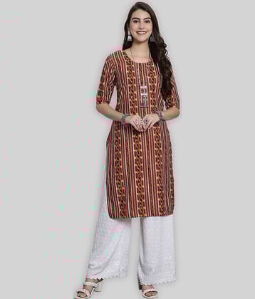 7Threads Crepe Printed Straight Women's Kurti - Multicolor ( Pack of 1 )