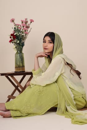 Heer Jade chikankari kurta set Heer Jade chikankari kurta set