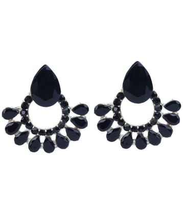 PUJVI - Black Danglers Earrings ( Pack of 1 ) - Black