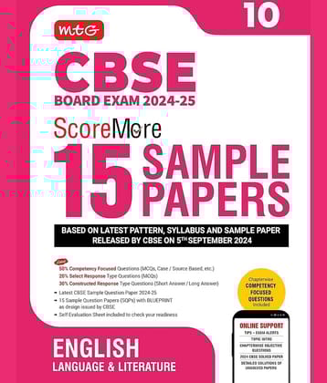 MTG CBSE Class 10 ScoreMore 15 Sample Papers English Language & Literature Book For 2025 Board Exam | Based on Latest CBSE