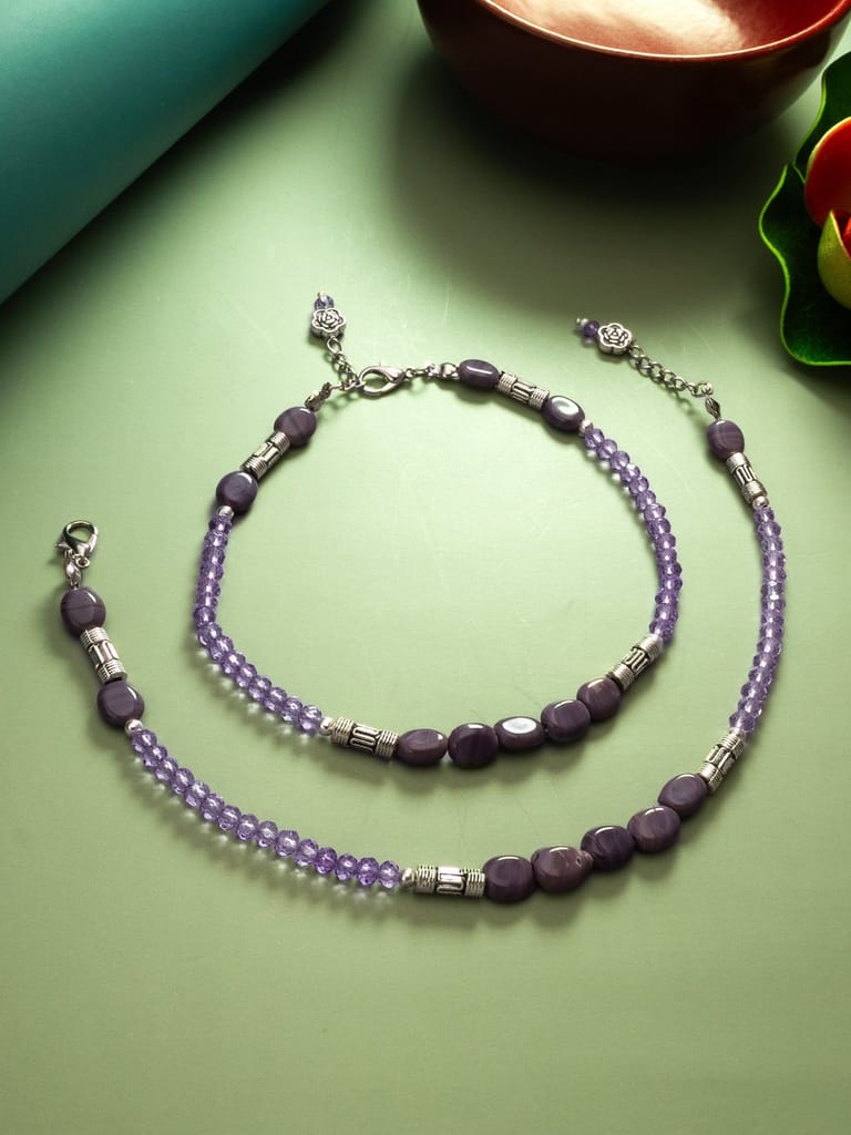 Morison Triple Strand Crystal Anklet Sparkling and Elegant - Anklets | Buy online on ZillyBuy
