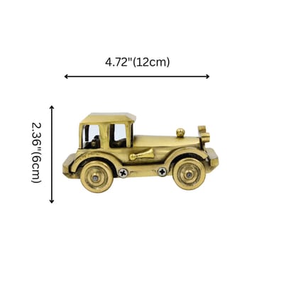 Brass Vintage Motor Car Showpiece Figurine Statue Decoration for Office, Counter, Centre Table