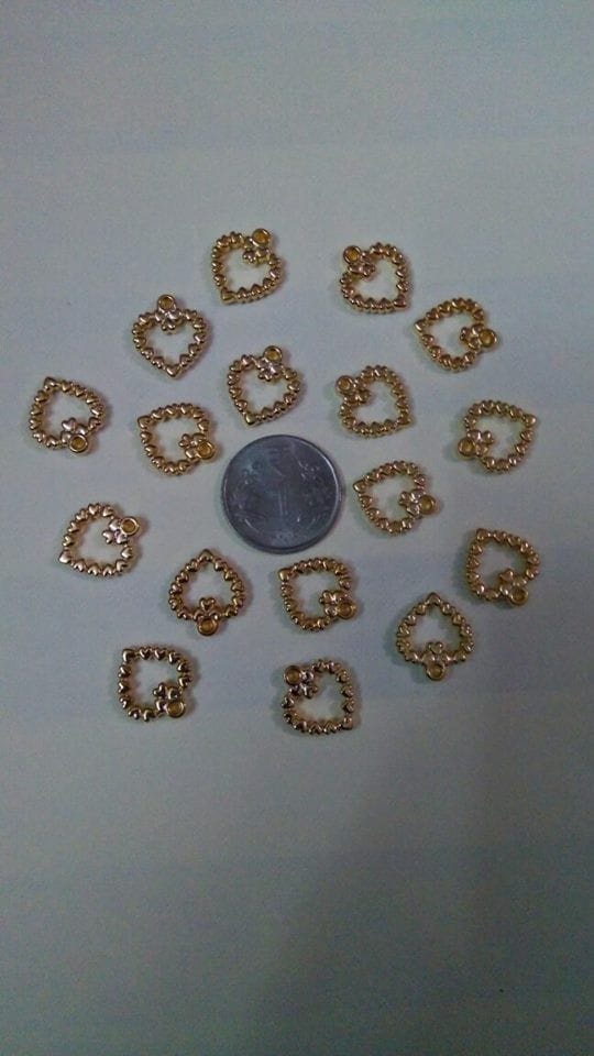 Tiny Miniature - Heart Golden Charm