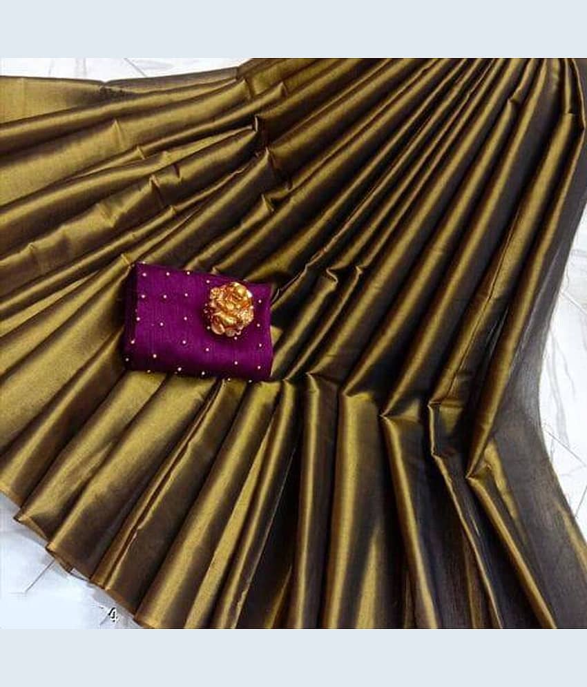 Shree Gullak Silk Art Silk Printed Saree With Stitched Blouse ( Black )