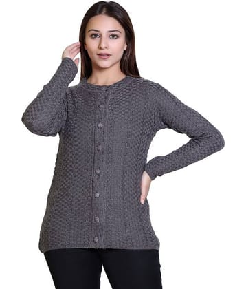 Ogarti Woollen Silver Buttoned Cardigans - Single