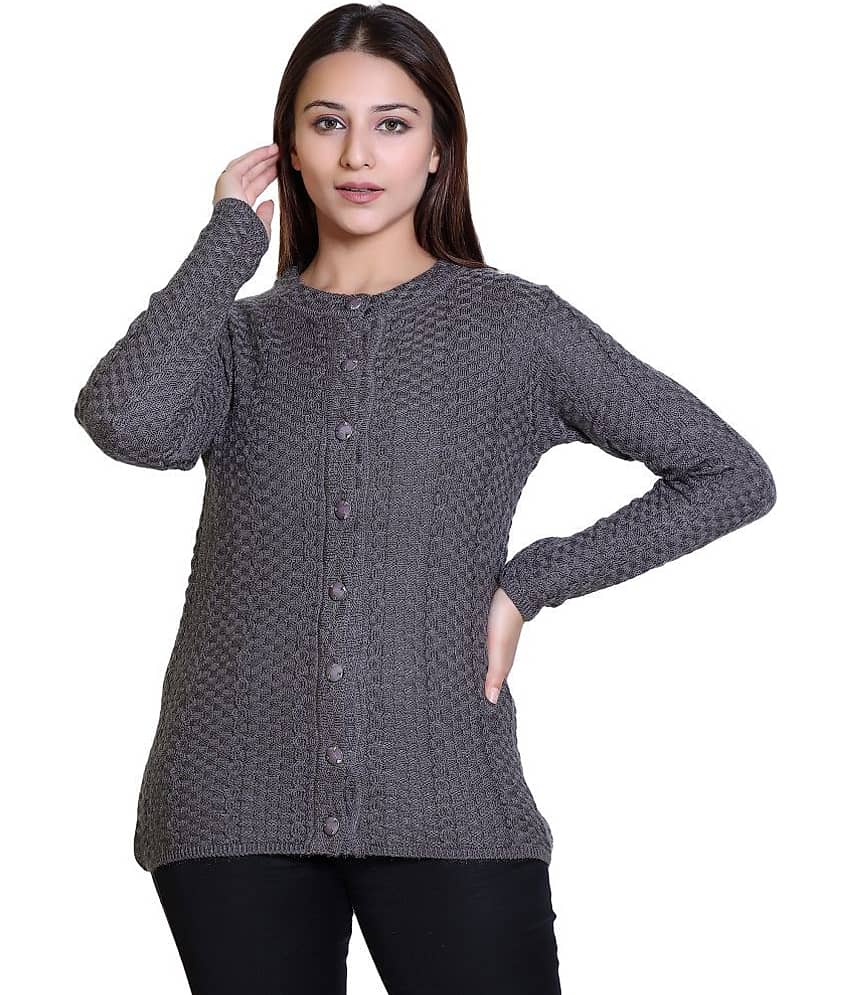 Ogarti Woollen Silver Buttoned Cardigans - Single