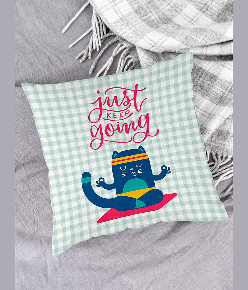 Houzzcode Single Green Pillow Cover