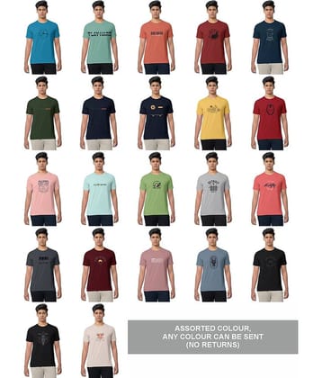 BULLMER Men Cotton Blend Regular Fit Printed T-Shirt ( Multicolor )
