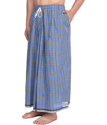GOWRI TEX Elastic Green Cotton Blend Men's Lungi Dual Pocket ( Pack of 1 )