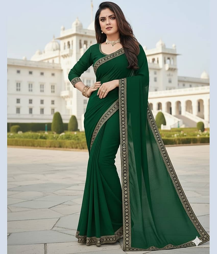 Samai Lycra Printed Regular Saree With Unstitched Blouse Piece ( Dark Grey )