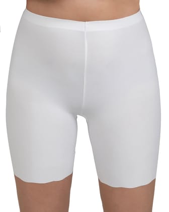 Bellbum Ice Silk Anti-Chafing Safety Shorts – Lightweight Seamless Innerwear for Women-White
