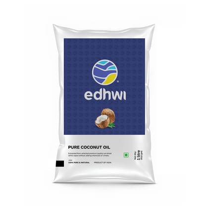 edhwi 100% Pure And Natural Coconut Oil Pouch- 1L edhwi 100% Pure And Natural Coconut Oil Pouch- 1L