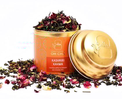 Oh Cha Kashmiri Kahwa | Detox Desi Kahwa Green Tea | Liver Detox, Lungs Detox|100% Whole Green Tea Leaves, 35 gm