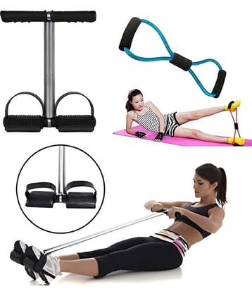 Tummy Trimmer Single Spring Black With Chest Expander Rope Weight Loss Abdominal Exerciser Belly Fat Reducer Abs Exerciser Home Gym.