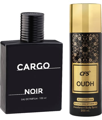 CFS Cargo Noir EDP Long Lasting Perfume & Oudh Black Deodorant Body Spray