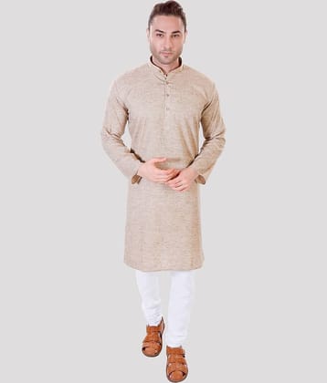 Maharaja - Beige Cotton Regular Fit Men's Kurta Pyjama Set ( Pack of 1 )