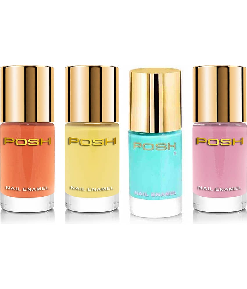 Posh - Multi Glossy Nail Polish ( Pack of 4 )
