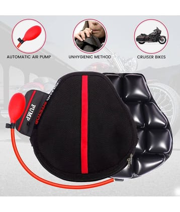 GRAND PITSTOP Inflatable Air Seat Cushion with Pump | Breathable Mesh Cover & Non-Skid Bottom | Ideal for Medical, Office, Home, Motorcycle, Car Lumbar Support