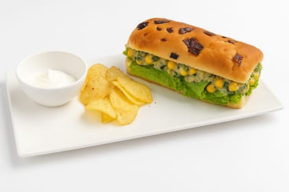 Freshly Made Spinach & Corn Sandwich
