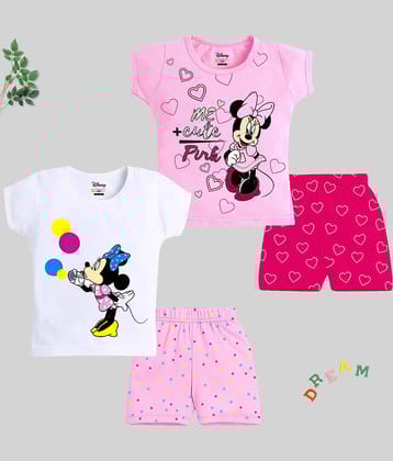 Kuchipoo Multi Color Cotton Blend Girls Top With Shorts ( Pack of 2 )