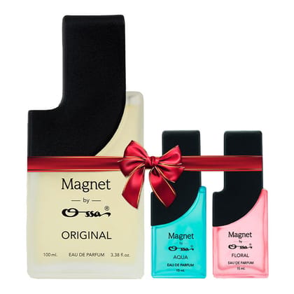 OSSA MAGNET ORIGINAL EDP 100ML & MAGNET AQUA EDP 15ML & MAGNET FLORAL EDP 15ML (PACK OF 3)