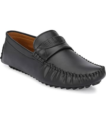 Prolific Artificial Leather Black Formal Loafers